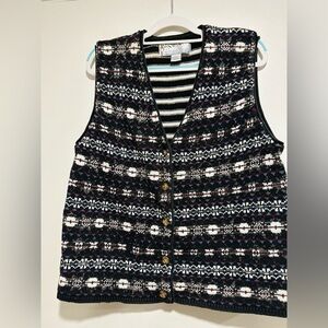 Vintage 80s/90s Golden Touch Sz: 18w/38 multi-color, Geometric knit vest